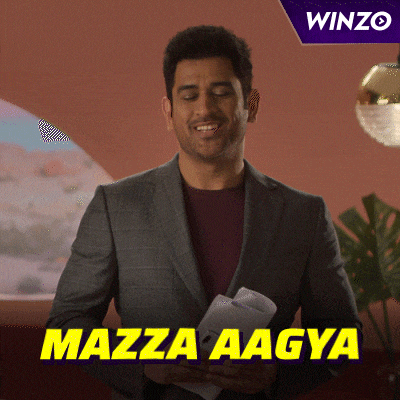 a man in a suit is holding a piece of paper with the words mazza aagya above him