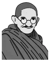 a black and white drawing of a man with glasses