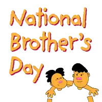 a poster for national brother 's day with two cartoon boys hugging each other