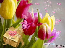 Flowers Tulips GIF - Flowers Tulips Hearts GIFs