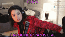 caroline kwan is live on a twitch channel