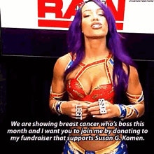 Sasha Banks Wonder Woman GIF - Sasha Banks Wonder Woman Breast Cancer Awareness Month GIFs