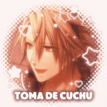 a picture of a boy with the name toma de cuchu on the bottom