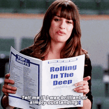 Glee Rachel Berry GIF - Glee Rachel Berry Tell Me If I Was Brilliant GIFs