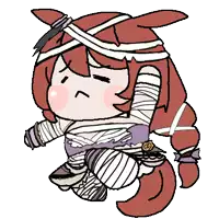 a drawing of a girl with bandages on her arms and legs
