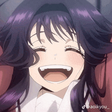a close up of a girl 's face with the name aoikyou on the bottom