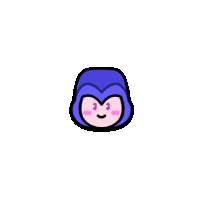 a cartoon character with purple flames coming out of its mouth and eyes .