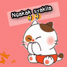 a cartoon cat with the words ngakak syakila on top of it