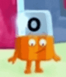 a cartoon character with a camera on his head and a circle in the middle of his head .