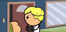 a cartoon character is holding a book that says the book of mormon .