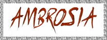 the word ambrosia is written in red ink