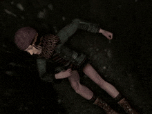a woman in a leopard print jacket and shorts is laying down