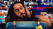 a sony ten 1 advertisement for the australia tour of england tomorrow