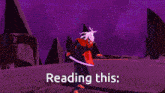 a purple background with the words reading this at the top