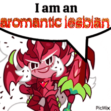 a cartoon character says i am an aromantic lesbian
