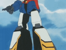 a robot is holding a gun in his hand and pointing it at the sky .