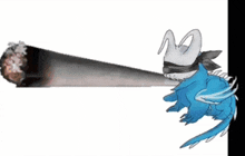 a cartoon drawing of a dragon holding a cigarette with smoke coming out of it