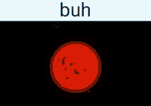 a picture of a blue star with the word " buh " above it