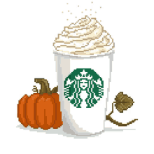 Pixel Pumpkin Spice Latte GIF