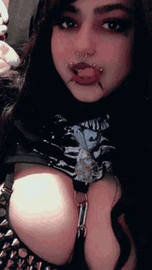 lip bite sexy goth girl