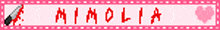 a pink banner with the name minolia and a bloody knife on it