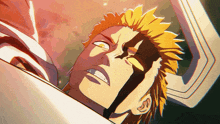 a close up of a cartoon character 's face with yellow hair