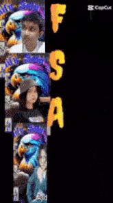 a collage of images with the letters fs and a on the bottom