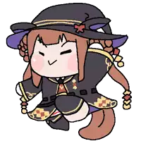 a pixel art drawing of a girl in a witch costume