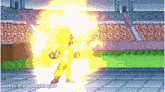 a pixel art of a cartoon character with the words studio b animacao below him