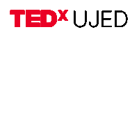 a logo for tedx ujed with a white background