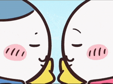 two cartoon characters with crowns on their heads are standing next to each other on a blue background
