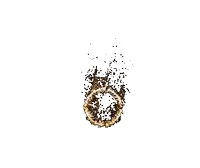 a circle with a light coming out of it surrounded by smaller circles