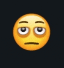 a yellow smiley face with a serious look on its face