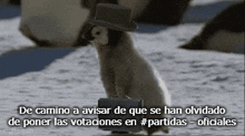 a penguin wearing a top hat is holding a briefcase