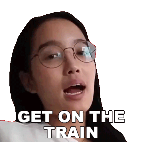 Get On The Train Kaiti Yoo Sticker - Get On The Train Kaiti Yoo Board The Train Stickers