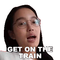 Get On The Train Kaiti Yoo Sticker - Get On The Train Kaiti Yoo Board The Train Stickers