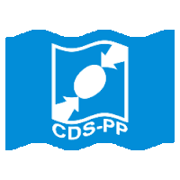 a blue and white logo for cds-pp with arrows pointing in opposite directions