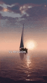 a sailboat is floating on top of a body of water .