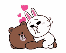 Bear And Cony Hearts GIF - Bear And Cony Hearts Love GIFs