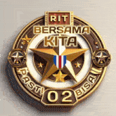a badge that says rit bersama kita 02 pasti bisa