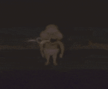 a blurred image of a person holding a sword in the dark