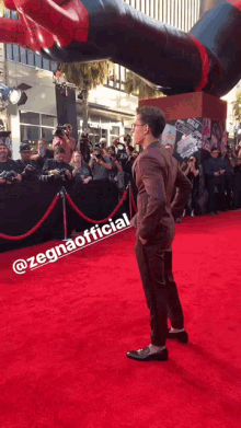 Tom Holland Spiderman Far From Home Premiere GIF - Tom Holland Spiderman Far From Home Premiere Red Carpet GIFs