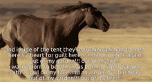 a picture of a horse with a quote written on it