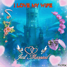 a picture that says i love my wife and just married