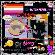 a collage of images with the words lesbian girlfriends my wife gay