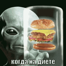 инопланетянин марсианин чизбургер диета бургер GIF - Alien Martian Cheeseburger GIFs