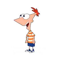 perry the platypus from phineas and ferb is standing with his hands on his hips and smiling