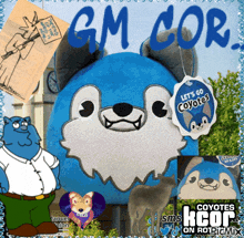 a stuffed animal with a tag that says let 's go coyotes on it