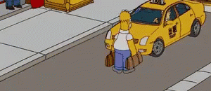 Getting A Cab GIF - Taxi Homer Simpsons GIFs