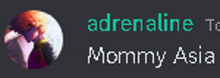 a picture of an eagle with the words " adrenaline to mommy asia " below it